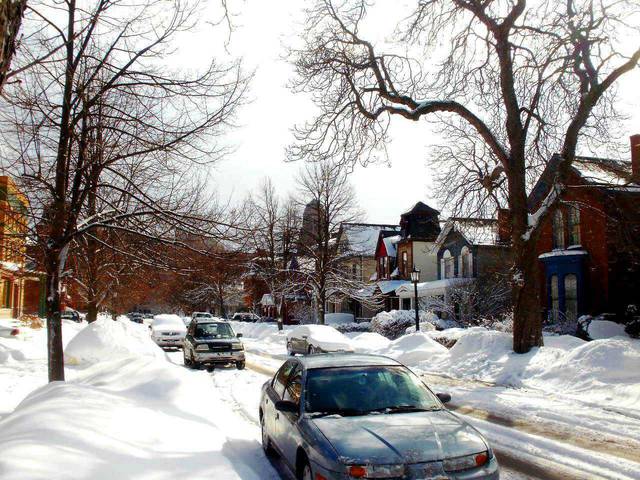 A typical winter day in Buffalo's historic West Village.