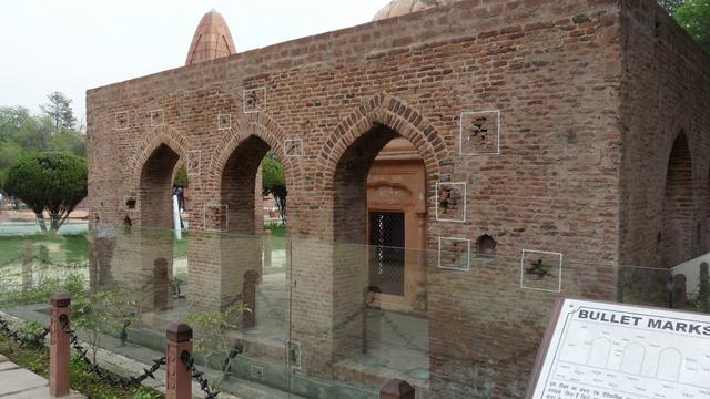 Jallianwala Bagh, with bullet holes visible on the walls