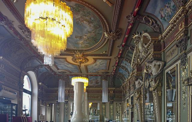 Interior of Café Bibent, a historical monument