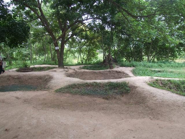 Mass grave in Choeung Ek, one of the killing fields of the Khmer Rouge