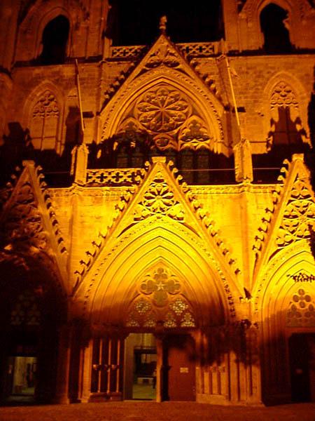 Gate of St Nicholas Cathedral at night