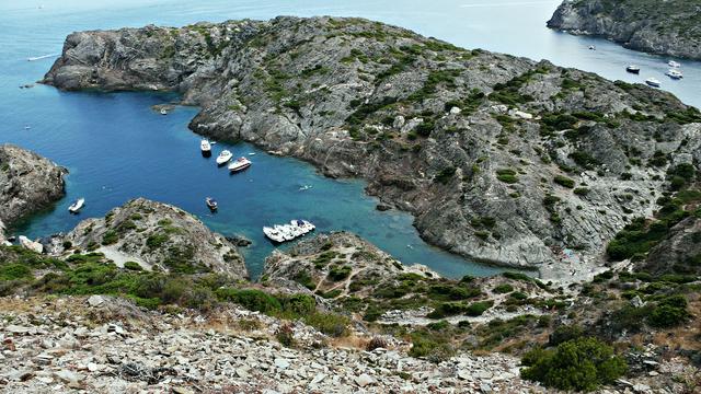 Cap de creus north view with many boats