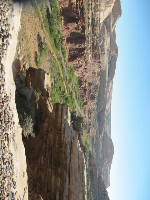 Looking down from the Cohab Canyon overlook on Highway 24 and one of the many orchards