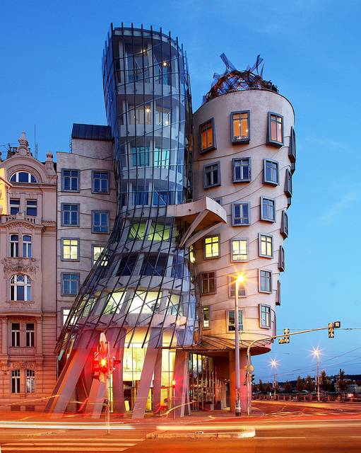 Dancing House at dusk