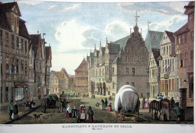 Celle market place around 1845