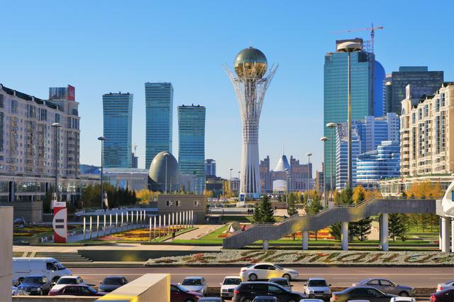 Downtown with Baiterek Tower in the middle