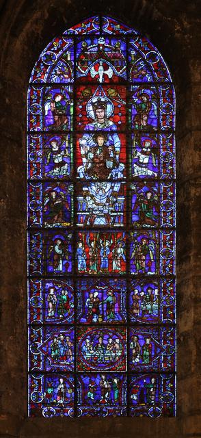 One of the beautiful stained glass windows in the Cathedral