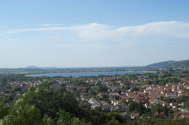Cheddar village, looking due west from the tower at Jacob's Ladder