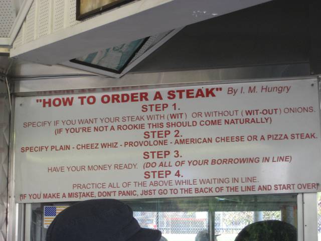 Know how to order your cheesesteak