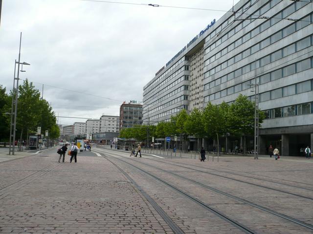 Soviet-style building styles from the socialist era survive in Chemnitz