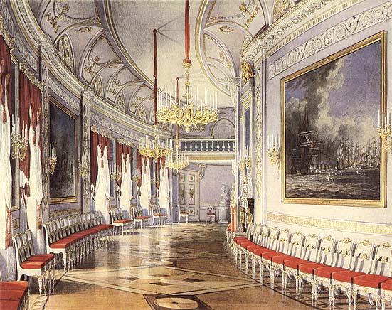 Gatchina Palace. Chesma Gallery for Grand-Duke Paul, in the Neoclassical style of the 1790s