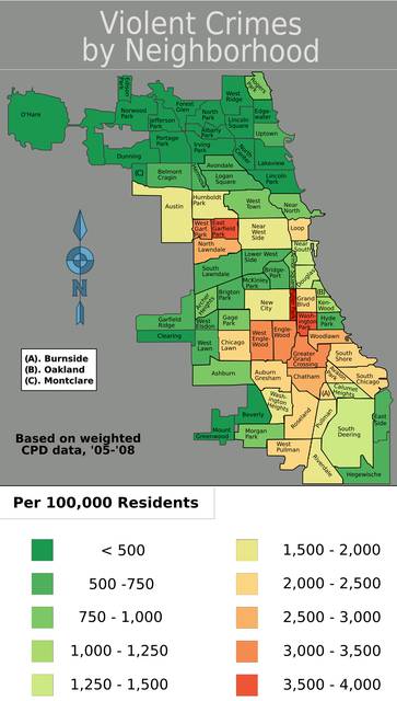 Violent crime rates by neighborhood