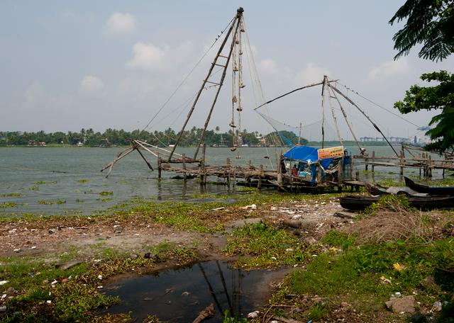 Chinese Fishing net on Fort Kochi Beach