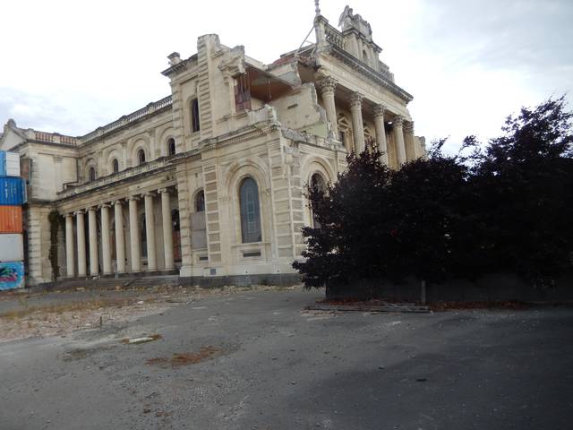 The damaged Catholic Cathedral