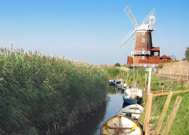 Windmill and Harbour at Cley-Next-The-Sea on Norfolk's north coast.