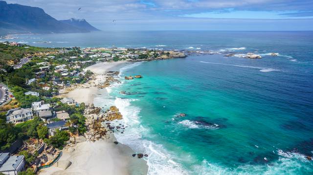 An aerial view of Clifton beach.