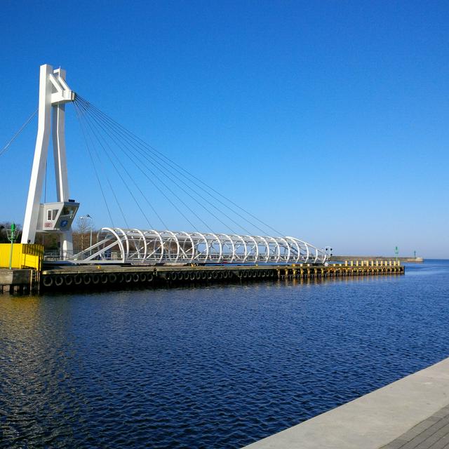 Closed pedestrian bridge in Ustka