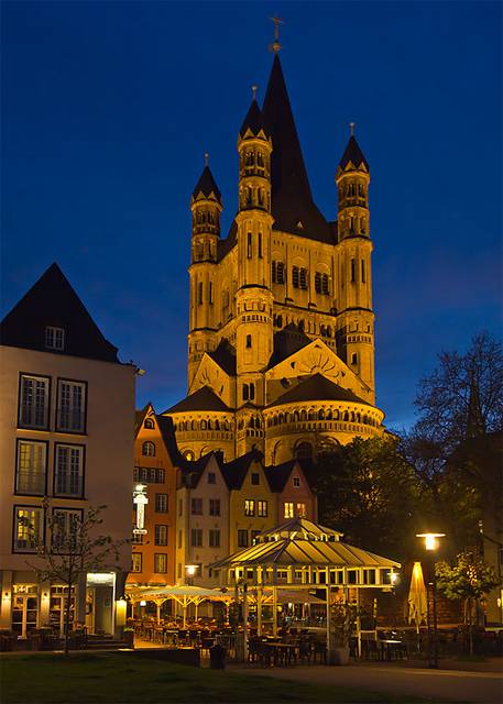 Fish market place and Groß St. Martin (Great Saint Martin Church)