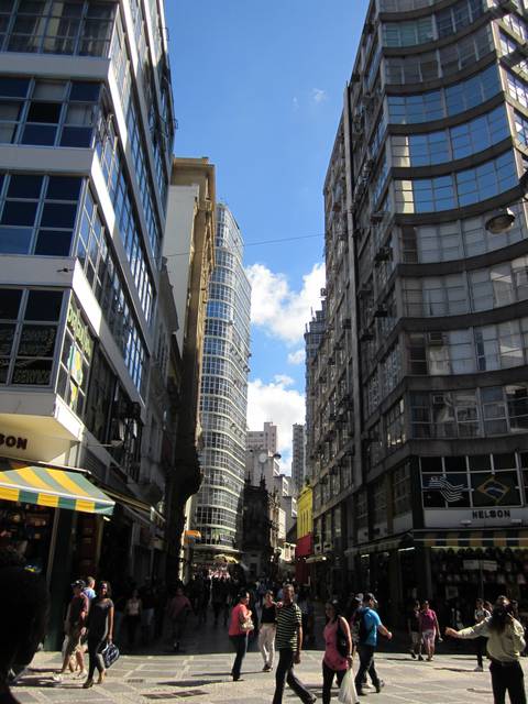 Shopping street in São Paulo Downtown.