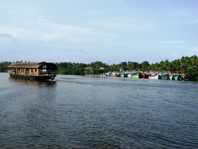 Country boat in Kollam Back water