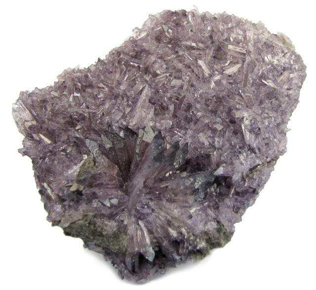 A huge plate of purple creedite crystals, mined at Aqshatau Mine in Karaganda Oblast