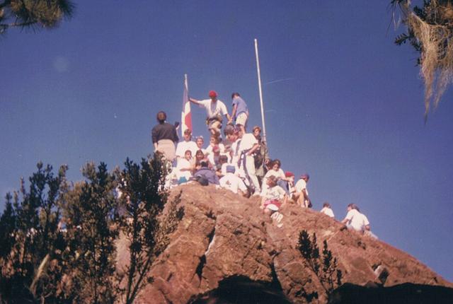 Climbers at the top of Pico Duarte