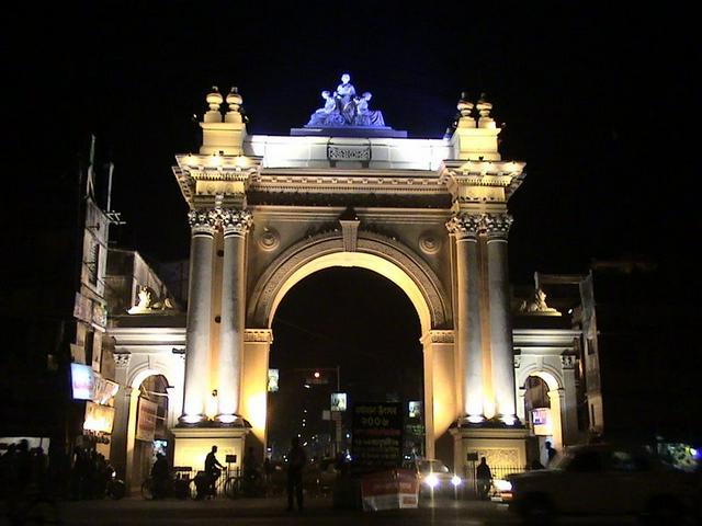 Curzon Gate at night