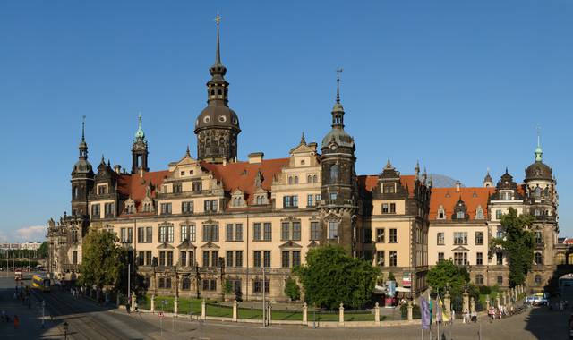 Dresden Castle (Residenzschloss) viewed from the Zwinger