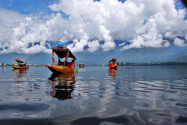 Sikharas in Dal Lake