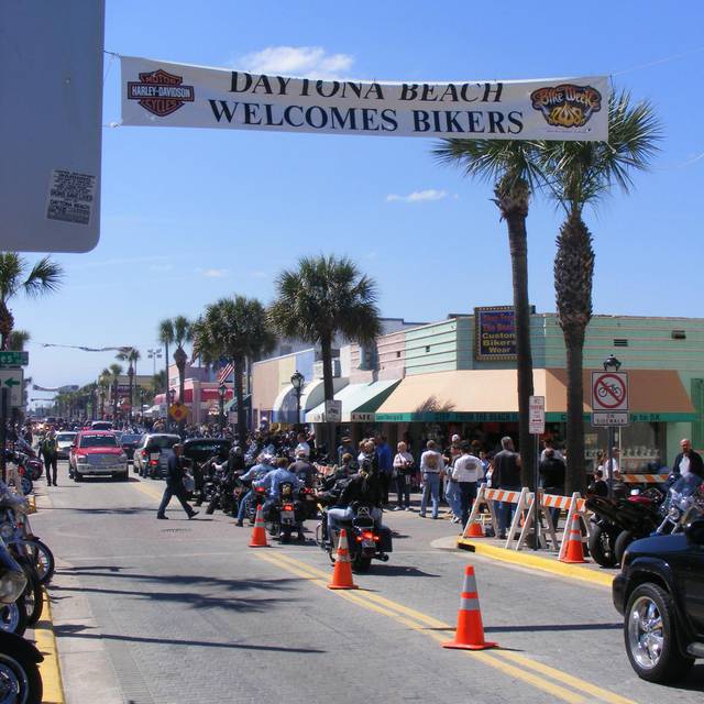 Bikers gather on Main Street