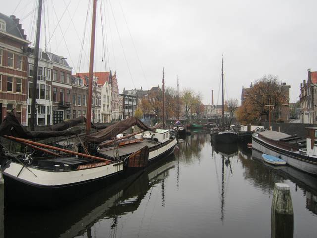 The old barges moored at the Delfshaven