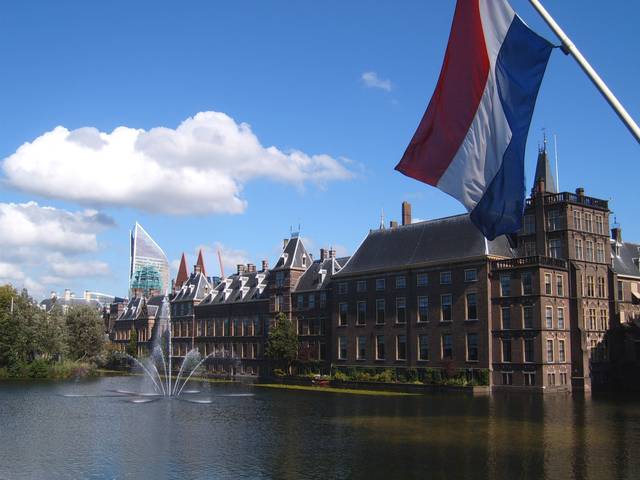 View of the Binnenhof, the centre of government in The Hague