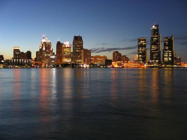 Detroit city skyline