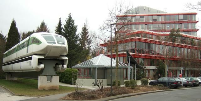 The preserved magnetic-levitation Transrapid train welcomes you to Deutsches Museum Bonn