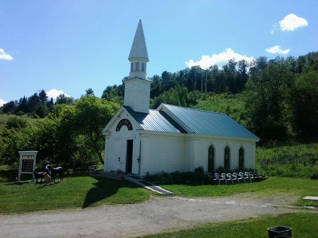 A side view of the Dog Chapel.