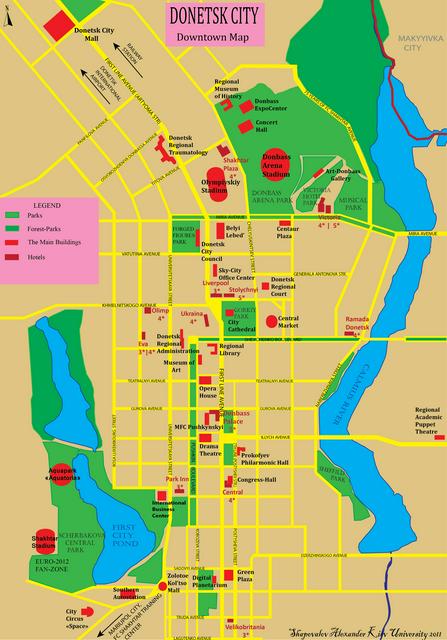 Donetsk centre map
