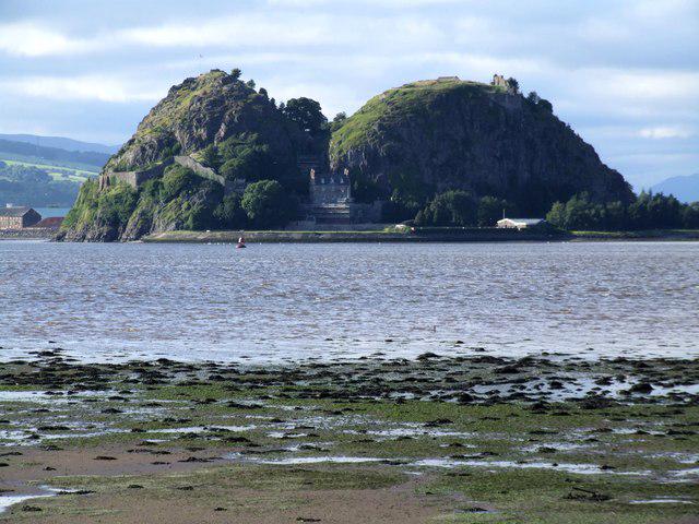 Dumbarton Castle from the South side of the River Clyde