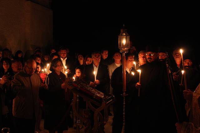 Easter mass in Santorini