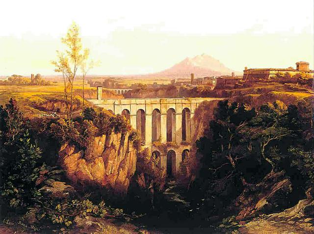 An 1844 painting of Civita Castellana by Edward Lear, of limerick fame.