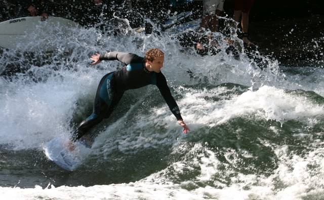 Urban surfing on the Eisbach River