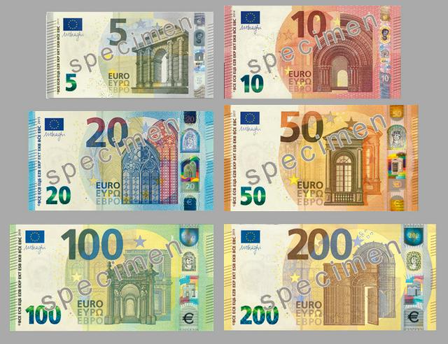 Euro banknotes