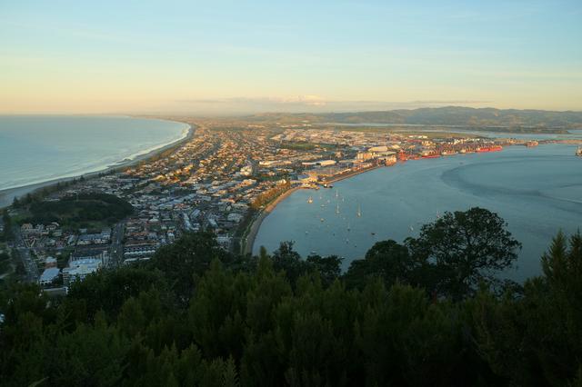 Evening view from Mauao of Mount Maunganui (looking south)