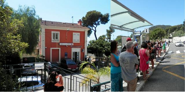 Railway building Eze-sur-Mer with tourist office + Busstop to reach Èze Village in a few minutes