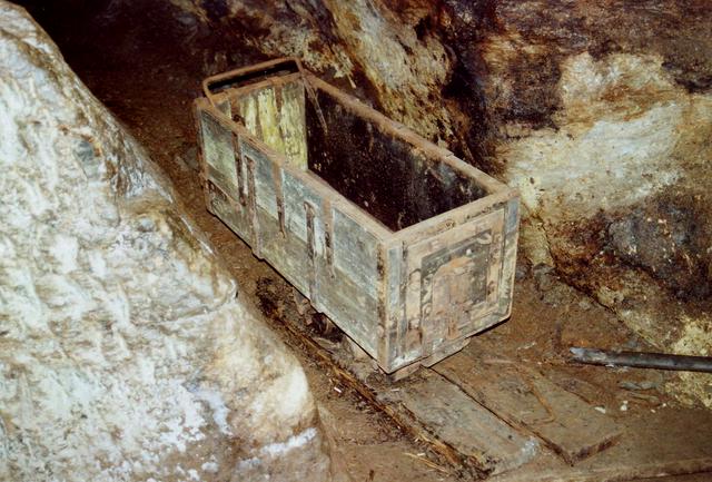 Old mining car in the Himmelfahrt show mine