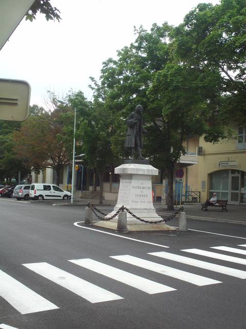 Statue of the philosopher Voltaire in Ferney-Voltaire