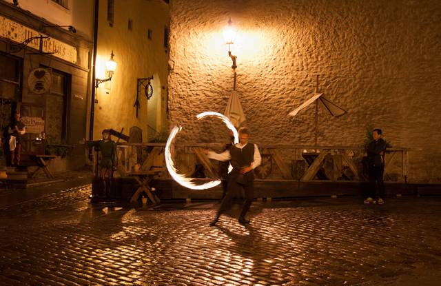 Fire dancer in Tallinn