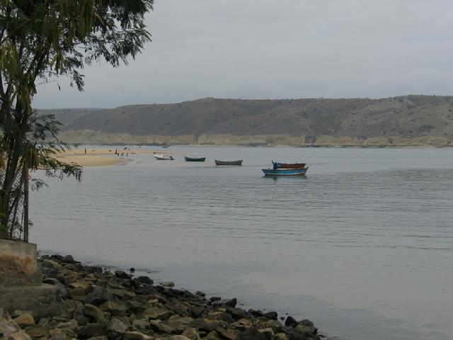 Fishing boats near the Restinga Peninsula in Lobito