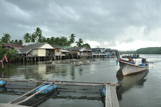 A nearby fishing village.