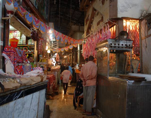 Meat market in central Cairo