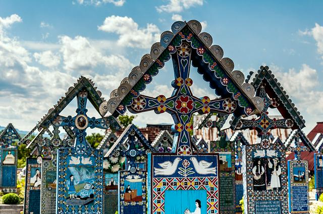 Merry cemetery tombstones